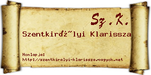 Szentkirályi Klarissza névjegykártya